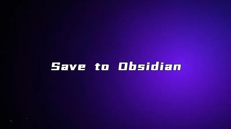 Save to Obsidian