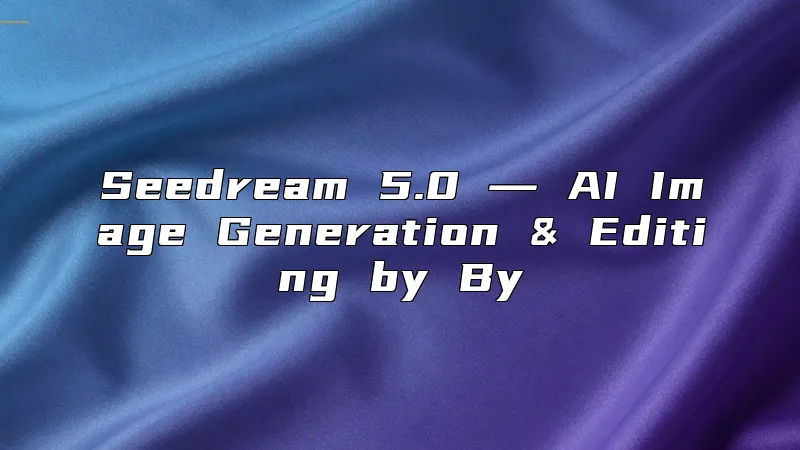 Seedream 5.0 ― AI Image Generation & Editing by By