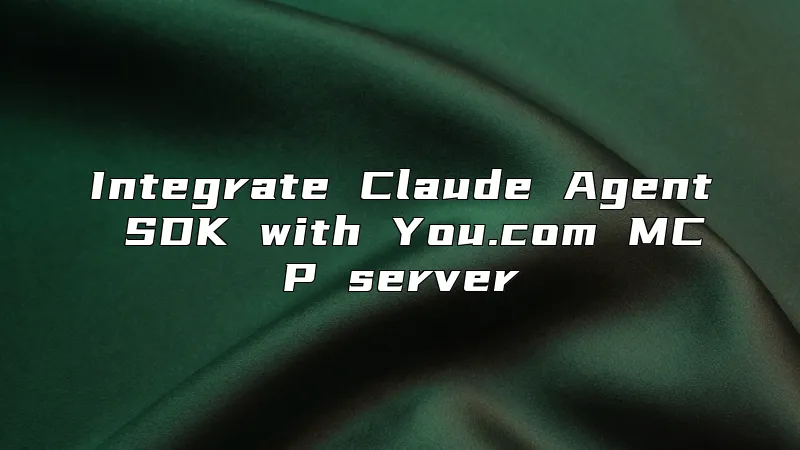 Integrate Claude Agent SDK with You.com MCP server