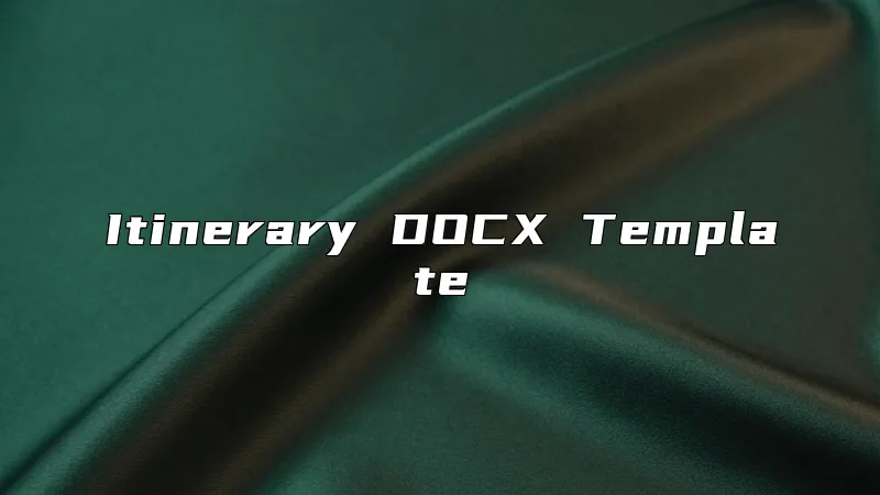 Itinerary DOCX Template