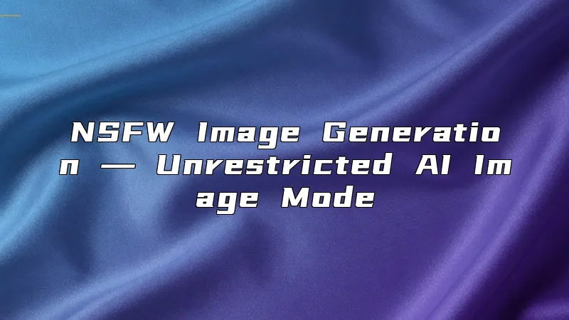 NSFW Image Generation ― Unrestricted AI Image Mode