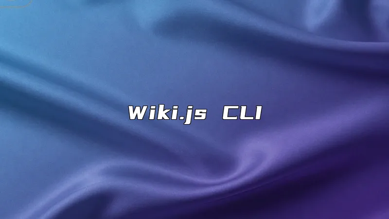 Wiki.js CLI