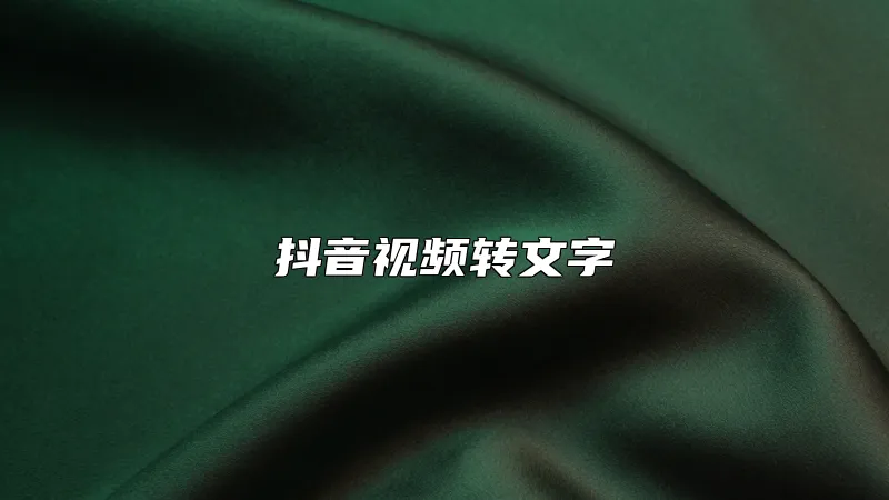 抖音视频转文字