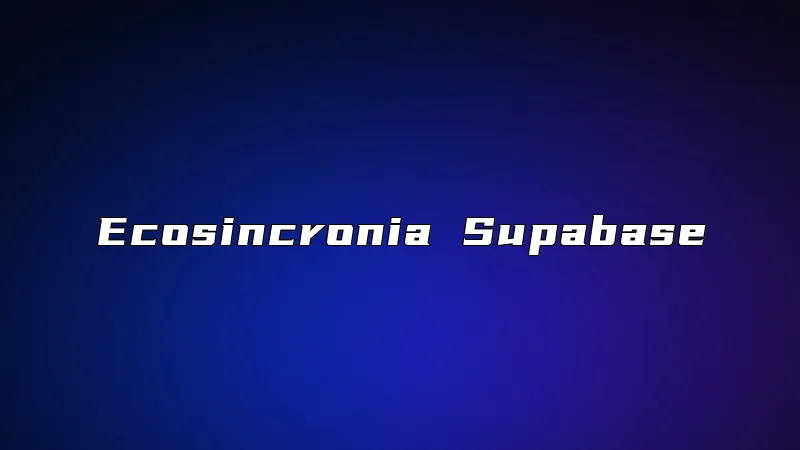 Ecosincronia Supabase
