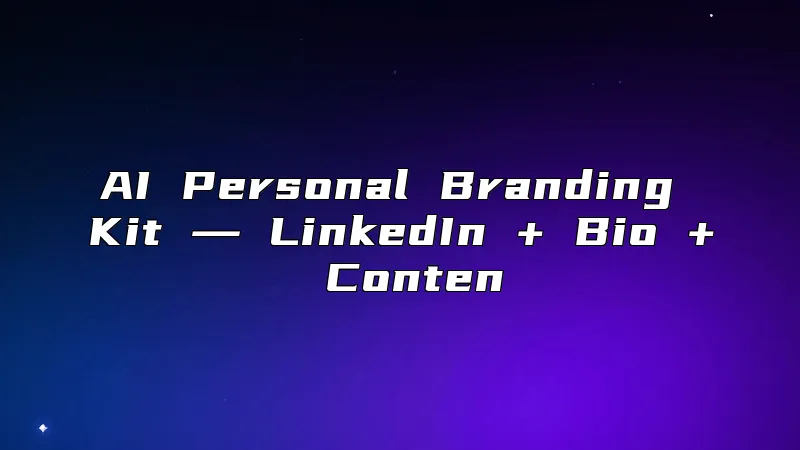 AI Personal Branding Kit ― LinkedIn + Bio + Conten