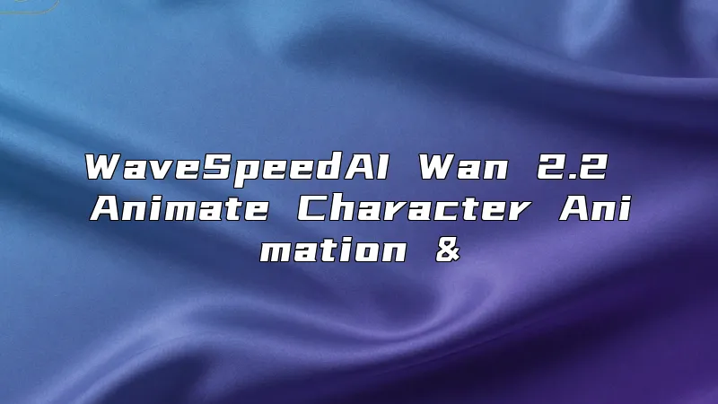 WaveSpeedAI Wan 2.2 Animate Character Animation &