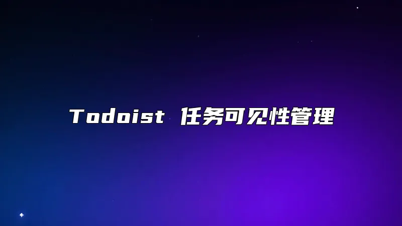 Todoist 任务可见性管理