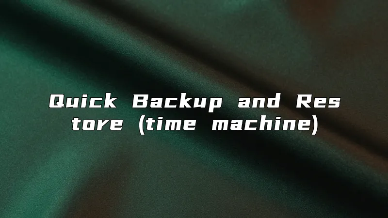 Quick Backup and Restore (time machine)
