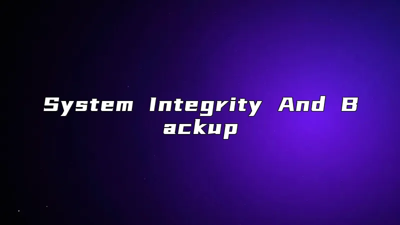 System Integrity And Backup