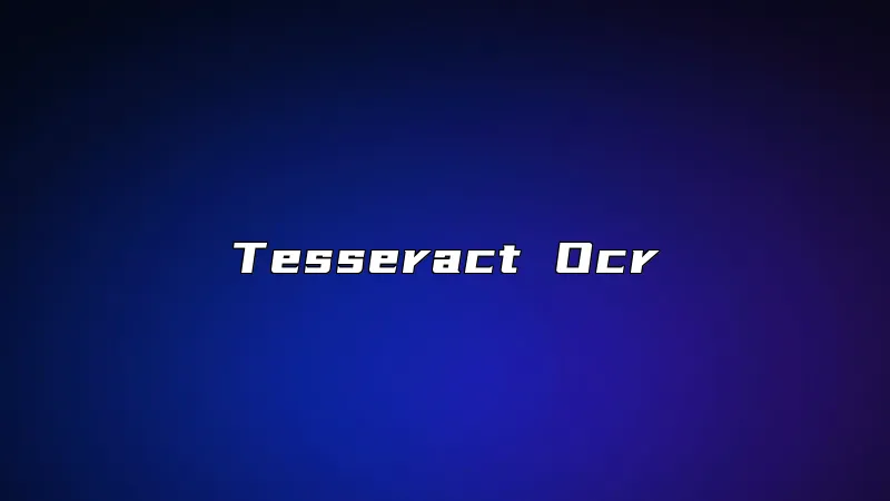 Tesseract Ocr
