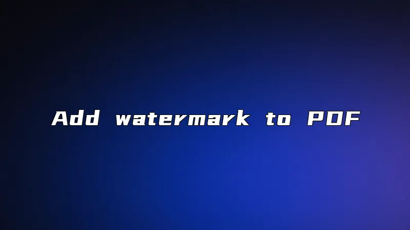 Add watermark to PDF
