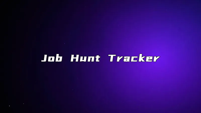 Job Hunt Tracker