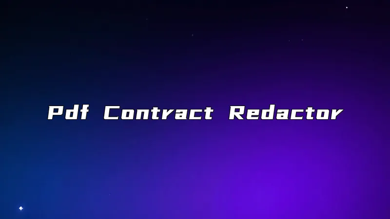 Pdf Contract Redactor