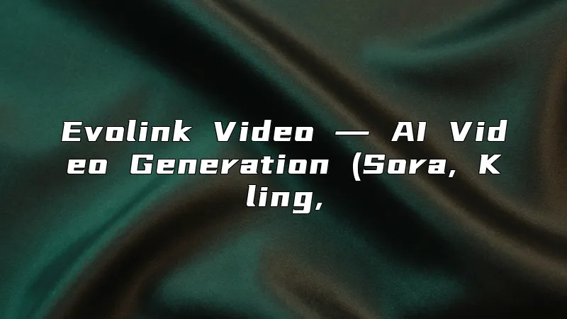 Evolink Video ― AI Video Generation (Sora, Kling,