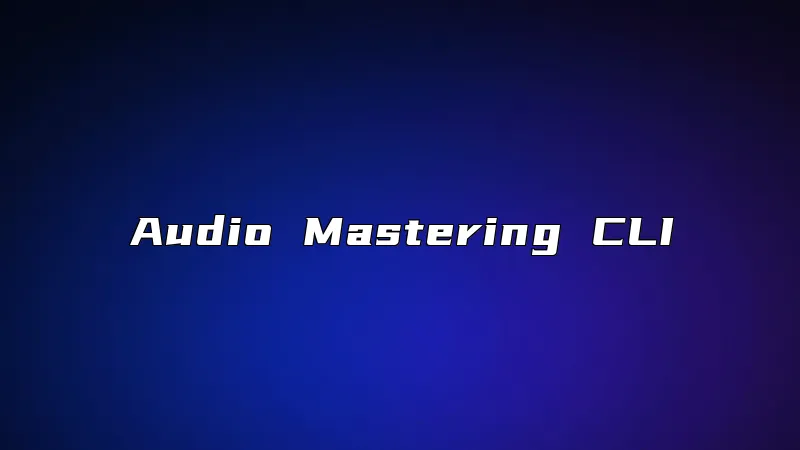Audio Mastering CLI