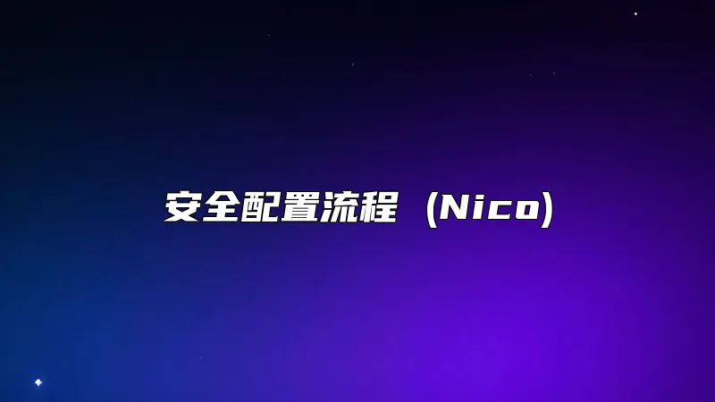 安全配置流程 (Nico)