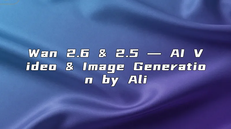 Wan 2.6 & 2.5 ― AI Video & Image Generation by Ali