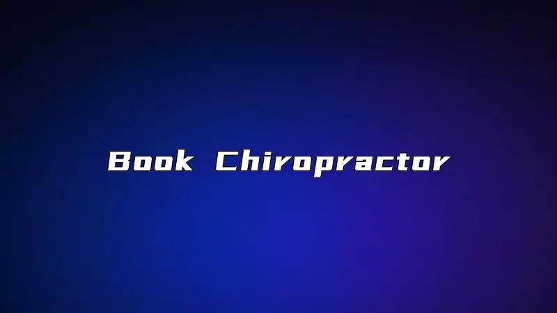 Book Chiropractor